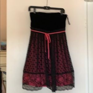 Black and hot pink cocktail dress